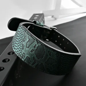 Custom Weightlifting Belt | Leather Double Prong Powerlifting Belt | Snake Texture Design ﻿